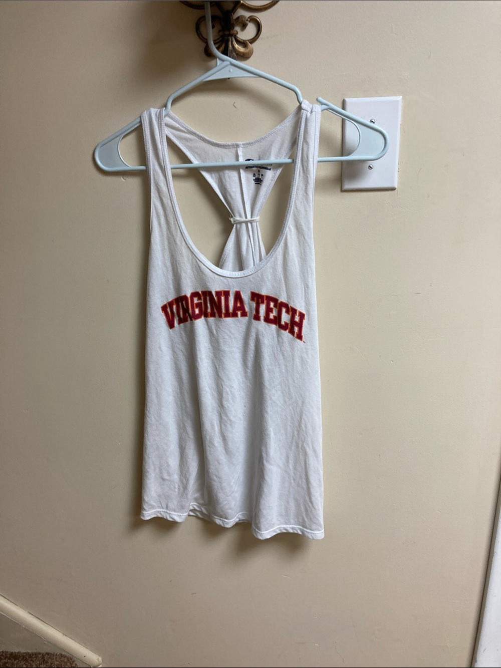 Champion White Racerback Tank with Red Graphic
